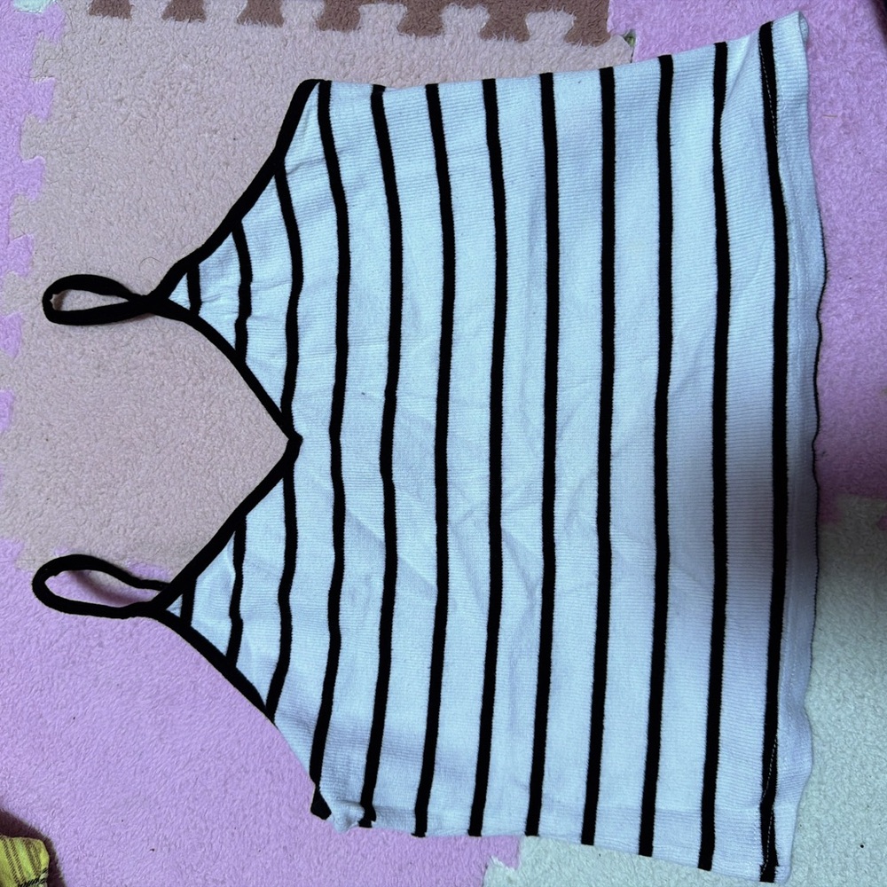 Primark Black and White Striped Tank Top